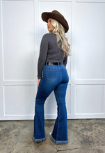 Load image into Gallery viewer, Farrah Denim Distressed High Waisted Flares - Medium Wash