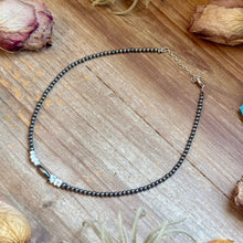 Load image into Gallery viewer, White Buffalo Nugget &amp; Sterling Silver Torpedo Necklace
