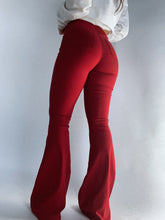 Load image into Gallery viewer, Fiona High Waisted Bell Bottom Flare Jeans -  Burgundy