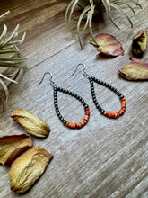 Load image into Gallery viewer, Teardrop Earrings – Sterling Silver Pearl &amp; Orange Spiny Oyster