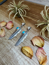 Load image into Gallery viewer, Feather Pendant – Kingman Turquoise &amp; Sterling Silver