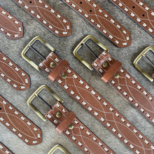 Load image into Gallery viewer, The Classic Buckstitch Belt - saddle