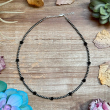 Load image into Gallery viewer, 15” Black Onyx Star Necklace – Sterling Silver Pearls