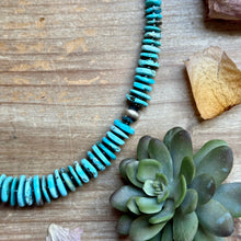 Load image into Gallery viewer, 23” Ice Blue Turquoise Graduated Necklace – Sterling Silver &amp; Hematite