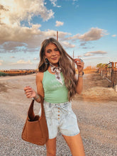Load image into Gallery viewer, The Avril Tie Denim Shorts