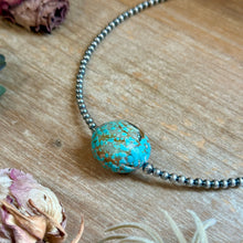 Load image into Gallery viewer, Rare Mine 8 Turquoise &amp; Sterling Silver Pearl Necklace