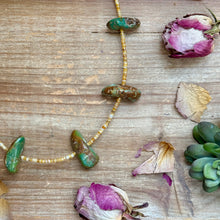 Load image into Gallery viewer, 22” Chunky Turquoise &amp; Shell Heishi Necklace