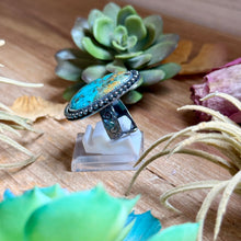 Load image into Gallery viewer, MJ Turquoise Ring – Sterling Silver Adjustable Band