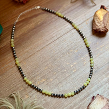 Load image into Gallery viewer, 18-Inch Lemon Jade &amp; Sterling Silver Pearl Necklace