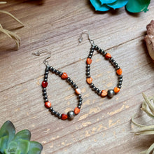 Load image into Gallery viewer, Orange Spiny Oyster Heart Statement Earrings