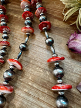 Load image into Gallery viewer, NFR Collection Necklace – Graduated Spiny Oyster &amp; Sterling Silver Pearls 45"
