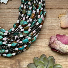 Load image into Gallery viewer, 15” Pink Conch &amp; Turquoise Necklace – Sterling Silver