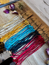 Load image into Gallery viewer, 11 options Deer Skin Leather Hoop Earrings – 11"