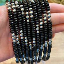 Load image into Gallery viewer, Black Onyx &amp; Sterling Pearl Necklace 16.5”