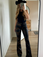 Load image into Gallery viewer, Fiona High Waisted Bell Bottom Flare Jeans - Snakeprint