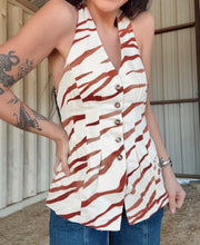 Load image into Gallery viewer, The Taupe Zebra Halter Top