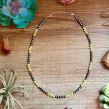 Load image into Gallery viewer, 18-Inch Lemon Jade &amp; Sterling Silver Pearl Necklace
