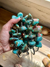 Load image into Gallery viewer, Chunky Green Turquoise Nugget Necklace – 19" Plus Extender