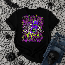 Load image into Gallery viewer, Death Before Decaf Halloween Graphic Tee