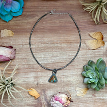 Load image into Gallery viewer, ***FREE Sterling Silver Pearl Necklace + MJ Triangle Royston Turquoise Pendant