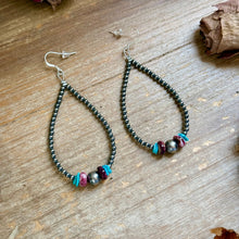 Load image into Gallery viewer, Purple Spiny Oyster &amp; Turquoise Statement Earrings