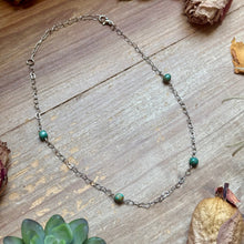 Load image into Gallery viewer, Turquoise Nugget &amp; Heart Chain Necklace