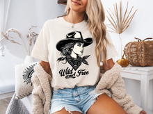 Load image into Gallery viewer, Wild And Free Cowgirl Graphic Tee