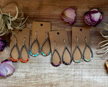 Load image into Gallery viewer, Orange Spiny Oyster Earrings – Sterling Silver Pearls