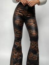 Load image into Gallery viewer, Fiona High Waisted Bell Bottom Flare Jeans - Snakeprint
