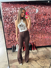 Load image into Gallery viewer, Fiona High Waisted Bell Bottom Flare Jeans - Chocolate Brown