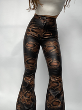 Load image into Gallery viewer, Fiona High Waisted Bell Bottom Flare Jeans - Snakeprint