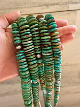 Load image into Gallery viewer, Graduated Green Turquoise Necklace 22 inch