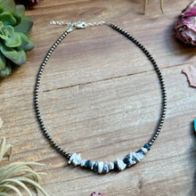 Load image into Gallery viewer, 14” White Buffalo Choker – Sterling Silver Pearls