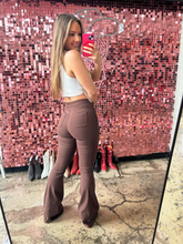 Load image into Gallery viewer, Fiona High Waisted Bell Bottom Flare Jeans - Chocolate Brown