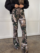 Load image into Gallery viewer, Fiona High Waisted Bell Bottom Flare Jeans - Woodland Green Camo