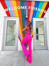 Load image into Gallery viewer, Fiona High Waisted Bell Bottom Flare Jeans - Pink