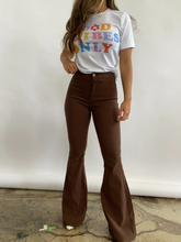 Load image into Gallery viewer, Fiona High Waisted Bell Bottom Flare Jeans - Chocolate Brown