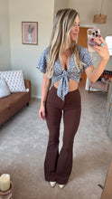 Load image into Gallery viewer, Fiona High Waisted Bell Bottom Flare Jeans - Chocolate Brown