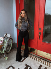 Load image into Gallery viewer, Farrah Distressed High Waisted Flares - Black
