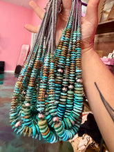 Load image into Gallery viewer, Tri-Color Graduated Turquoise Necklace 22 inch