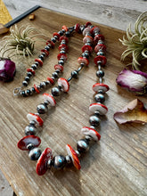 Load image into Gallery viewer, NFR Collection Necklace – Graduated Spiny Oyster &amp; Sterling Silver Pearls 45"