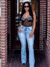 Load image into Gallery viewer, Keep Up Flare Acid/Dark Wash Jeans