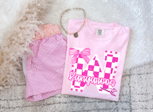 Custom Pink Out Checkered Team Tee- Multiple Styles
