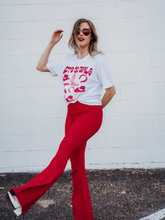 Load image into Gallery viewer, Fiona High Waisted Bell Bottom Flare Jeans - Red