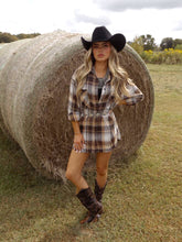 Load image into Gallery viewer, Crisp Breeze Oversized Plaid Flannel Shirt
