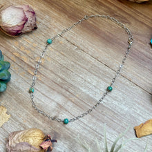 Load image into Gallery viewer, Turquoise Nugget &amp; Heart Chain Necklace