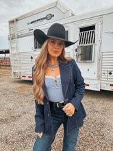 Load image into Gallery viewer, The Dark Denim Blazer - best seller