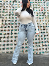 Load image into Gallery viewer, Keep Up Flare Acid/Dark Wash Jeans
