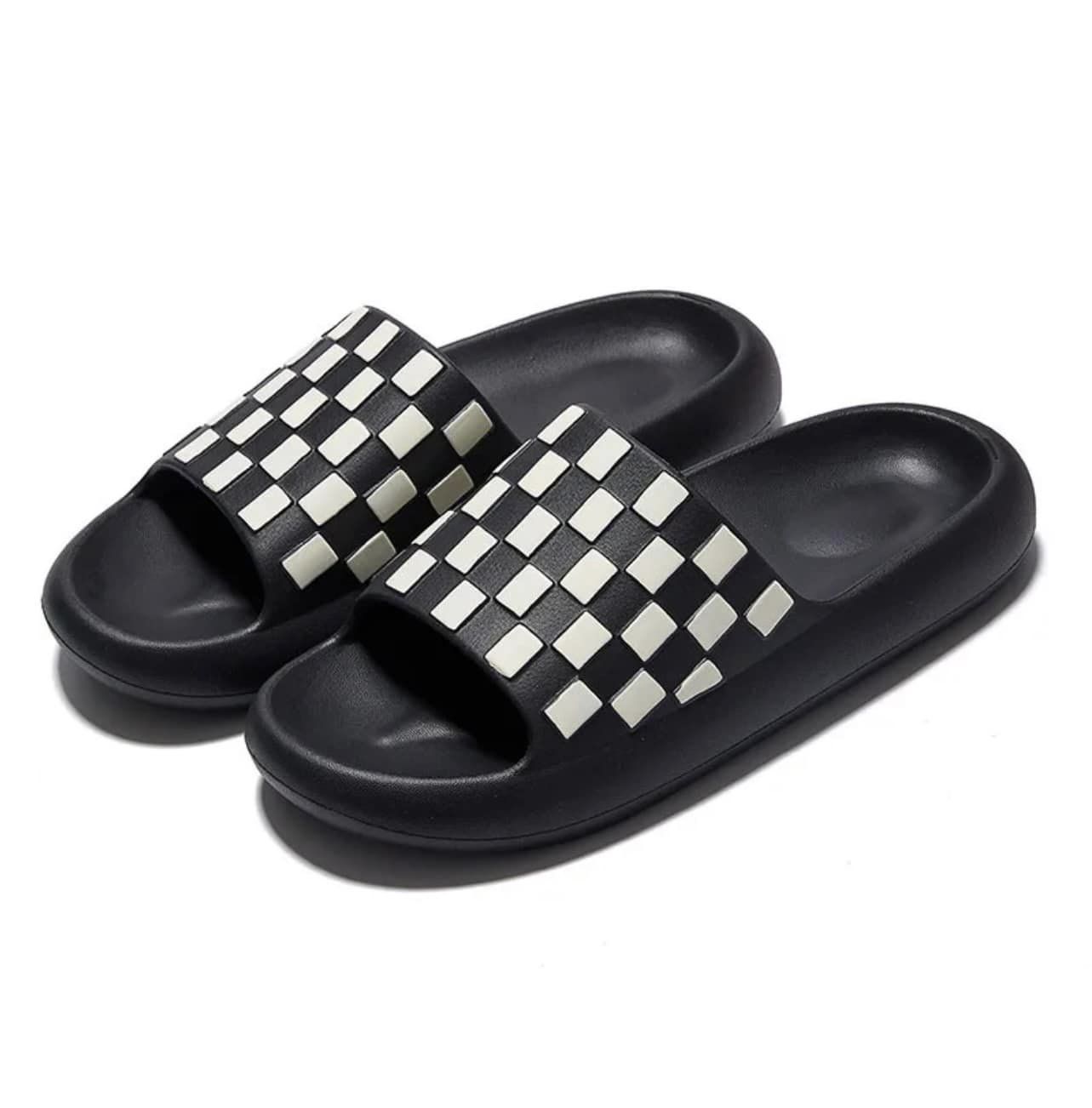 Boujee Slides - Black Checkered