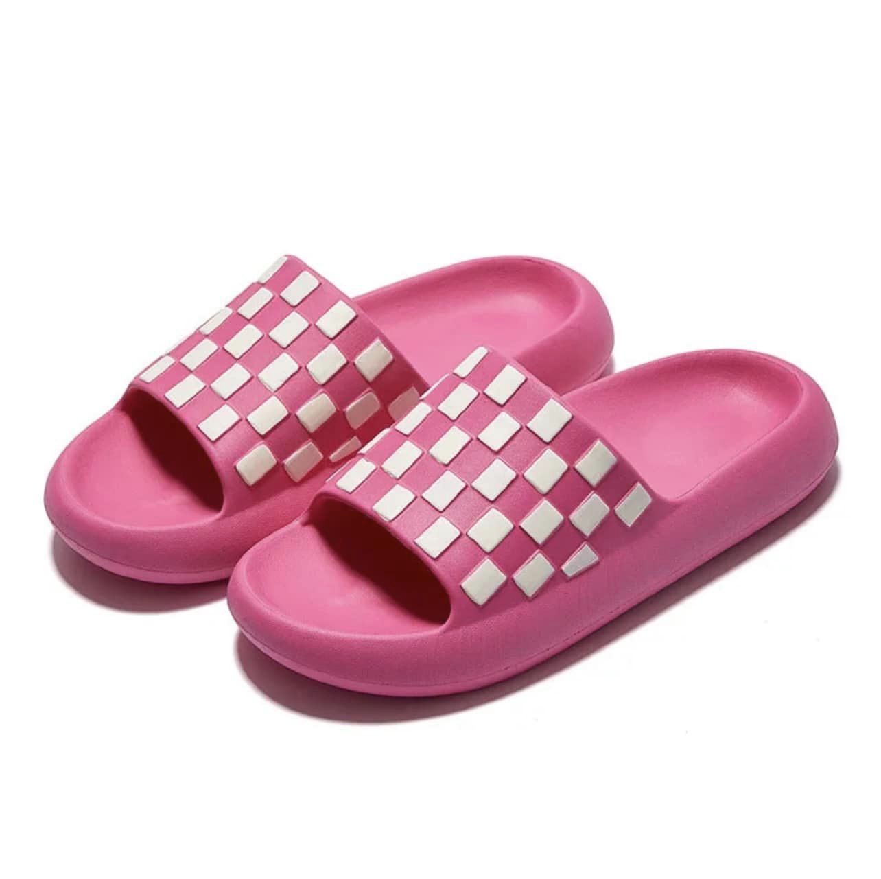 Boujee Slides - Pink Checkered